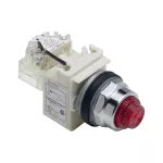 Przycisk do testu, Harmony 9001K, Ø30 czerwony samopowrotny LED 120V 1NO metalowy ośmiokątny