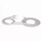 PWS-11/2X0,75/5,0 (1,5M OD WT.) Przyłączacz z wtyczka płaską z łącznikiem przelotowym; 2x0,75; H05VV-F; 5m; biały