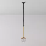 CLAR 250 fi100 wisząca wpust LED 2,7W/298lm/3000K, 230V, przewód czarny guma, kolor złota (gładki mat)