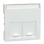 Merten, System M, płytka centralna podwójna do złącza RJ45 Schneider Electric, biały active