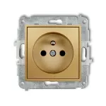 ICON Mechanizm gniazda pojedynczego z uziemieniem 2P+Z (przesłony torów prądowych) złoty