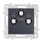 BELLA (Czarny mat) Gniazdo RTV-DATA GPA-BLD/m bez ramki (op=4)