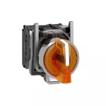 Przełącznik 3 pozycje pomarańczowy LED 230/240V piórkowy krótkie metalowy stabilny Harmony XB4