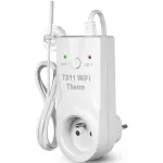Termostat wtykowy z wbudowanym modułem wi-fi i zewnętrznym z czujnikiem kabelkowym