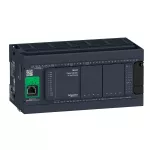 Modicon M241, sterownik, RJ45, Ethernet, 24 wejść, 4 wyjścia tranzystorowe PNP, 12 wyjść przekaźnikowych, 100...240 VAC