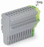 1-przewodowe gniazdo Push-in CAGE CLAMP®, szary/żółto-zielony 2020-114/000-036