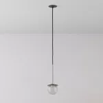 CLAR 200 fi100 wisząca wpust LED 2,7W/298lm/3000K, 230V, przewód czarny guma, kolor srebra (gładki mat)