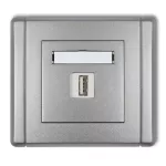 FLEXI Ładowarka USB pojedyncza USB A, 5W max., 5V, 1A srebrny metalik