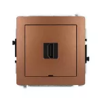 DECO Mechanizm gniazda pojedynczego HDMI 2.0, 4K, bez pola opisowego brązowy metalik
