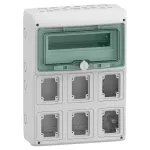 Obudowa natynkowa, Mureva (dawna Kaedra), IP65 do gniazd gMRV-1-12+1-NT-T/6 6 otwory 90x100 mm