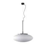 OVAL fi550 wisząca max.3x23W, E27, 230V, przewód czarny, czarny głęboki (mat struktura) RAL 9005