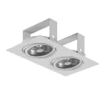 MARA E2Bh AR111 wpust stropowy max. 2x60W, G53, 12V, biały sygnałowy (mat struktura) RAL 9003
