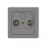 DECO Mechanizm gniazda abonenckiego RTV przelotowego 9dB szary mat