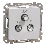 Gniazdo R/TV/SAT przelotowe (7dB), Sedna Design & Elements, srebrne aluminium