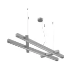 RAMITA P1 wisząca LED 54W/5238lm/4000K, 230V, srebrny aluminiowy (mat struktura) RAL 9006