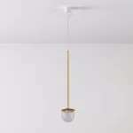 CLAR 450 fi100 wisząca LED 2,7W/298lm/3000K, 230V, przewód transparentny, kolor złota (gładki mat)