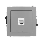 DECO Mechanizm gniazda komputerowego pojedynczego 1xRJ45, kat. 6, 8-stykowy, bez pola opisowego szary mat