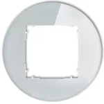 ICON Ramka uniwersalna pojedyncza okrągła - efekt szkła (ramka: szara; spód: biały) szary