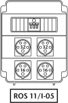 Rozdzielnica 2*32A 5p,2*16A 5p,zabezp.3F-16A