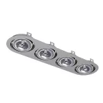 GIULIETTA E1Eh AR111 wpust stropowy max. 4x60W, G53, 12V, srebrny aluminiowy (mat struktura) RAL 9006