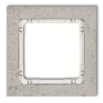 DECO Ramka uniwersalna pojedyncza - beton (ramka: jasnoszara; spód: biały)