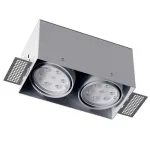 GUTAR B2Bhd wpust stropowy bezramkowy, max. 2x35W, GU10, 230V, srebrny aluminiowy (mat struktura) RAL 9006