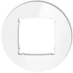 ICON Ramka uniwersalna pojedyncza okrągła - efekt szkła (ramka: biała; spód: biały) biały