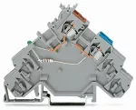 4-przewodowa złączka zasilająca do czujn LED zielona do czujników typu NPN, szara 280-586/281-496
