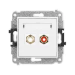 MINI Mechanizm gniazda podwójnego RCA (typu cinch - biały i czerwony, pozłacany) 25MGRCA-2