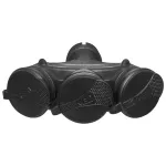 R-X3/44S Rozgałęźnik trzykrotny z klapką hermetyczną; 3x2p+Z; IP44; EXTREM; SCHUKO; rozberialne; czarno-czarny