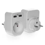 R-1USB Rozgałęźnik z uziemieniem; 1p+Z, 2xUSB 2.1A; biały