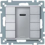 KNX przycisk z odbiornikiem podczerwieni natynkowy 4-kr.plus aluminium System M