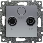 VENA Gniazdo antenowe RTV przelotowe, bez ramki, ALUMINIUM, 514075