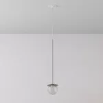 CLAR 450 fi100 wisząca wpust LED 2,7W/298lm/3000K, 230V, przewód transparentny, kolor srebra (gładki mat)