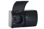 VG-2 Koala Gn. podw. 2x2P+Z SCHUKO n/t IP44 popiel z klapk.antracyt