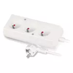 PS-370/3,0 Przedłużacz z trzykrotnym gniazdem 3x2p+Z, 10A; 3,m; biały