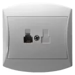 TOP ; Gniazdo telefoniczne pojedyncze  (złącze modular jack),  RJ 11, 4-stykowe , kolor biały
