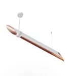 LIRA 1000 wisząca LED 18W/1750lm/3000K, 230V, przewód biały, kolor miedzi (gładki mat), biały sygnałowy (mat struktura) RAL 9003