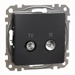 Gniazdo R/TV końcowe (4dB), Sedna Design & Elements, czarny antracyt
