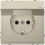 System D, Gniazdo SCHUKO z przesłonami i klapką IP44, zaciski bezgwintowe 16 A, sahara