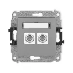 MINI Mechanizm gniazda antenowego podwójnego typu F (SAT) niklowany szary mat