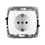 TREND Mechanizm gniazda pojedynczego z uziemieniem SCHUKO 2P+Z (przesłony torów prądowych) biały