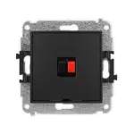 MINI Mechanizm gniazda głośnikowego pojedynczego, bez pola opisowego czarny mat