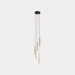 Pendant Candle 5 Bodies Chandelier LED 16.8W LED warm-white 2700K DALI-2 / PUSH / 1-10V Black 844lm 00-8317-60-27