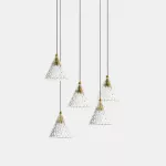 Pendant Veneto Surfaced 5 Bodies LED 37.5W LED warm-white 2700K 0-10V Gold 1890lm 15-7604-DL-DO