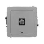 DECO Mechanizm gniazda antenowego pojedynczego TV, bez pola opisowego szary mat