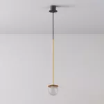 CLAR 450 fi100 wisząca LED 2,7W/298lm/3000K, 230V, przewód czarny guma, kolor złota (gładki mat)