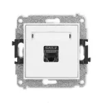 MINI Mechanizm gniazda komputerowego pojedynczego 1xRJ45, kat. 7, ekranowany, 8-stykowy biały mat