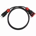 PS-X1/54/20M/3X2,5/H05RR-F Przedłużacz X1, H05RR-F 3x2,5mm2, IP54, wtyczka i gniazdo kolor czarno-czerwony, 20m; czarno-czerwony