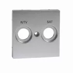 Merten, System M, płytka centralna oznaczona R/TV+SAT do gniazd antenowych, aluminium
